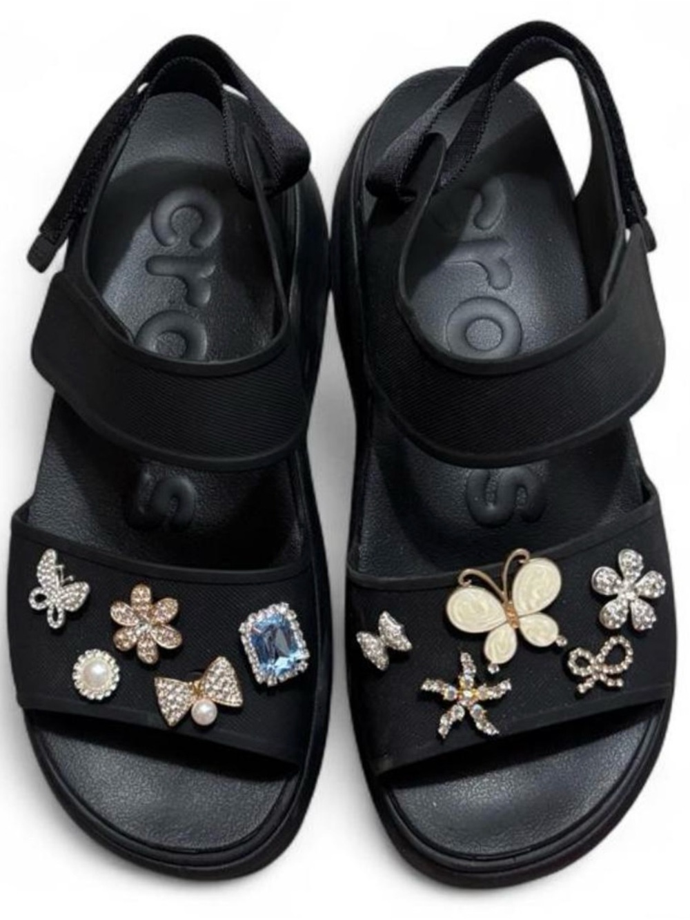Black Embellished Women's Sandals